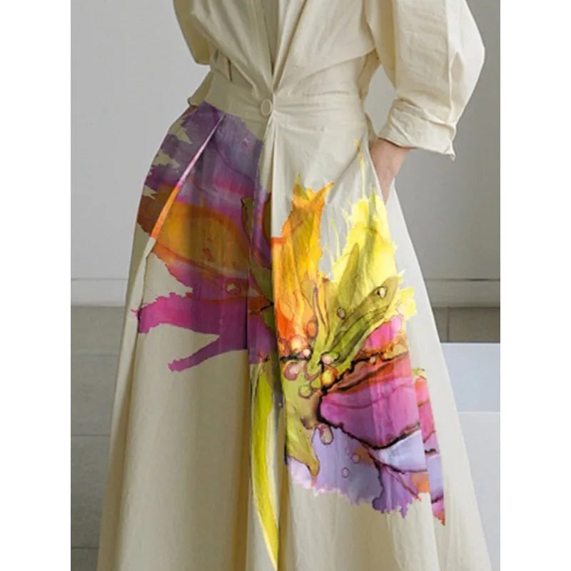 Elara | Artistic Bloom Maxi Dress