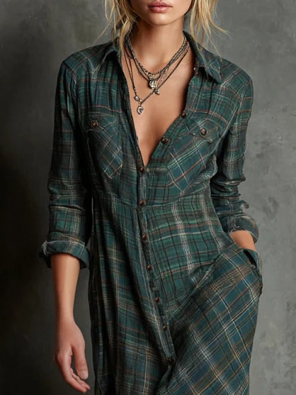 Eve | Rustic Plaid Maxi Dress