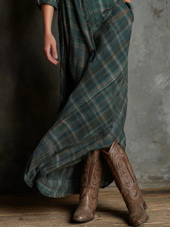 Eve | Rustic Plaid Maxi Dress