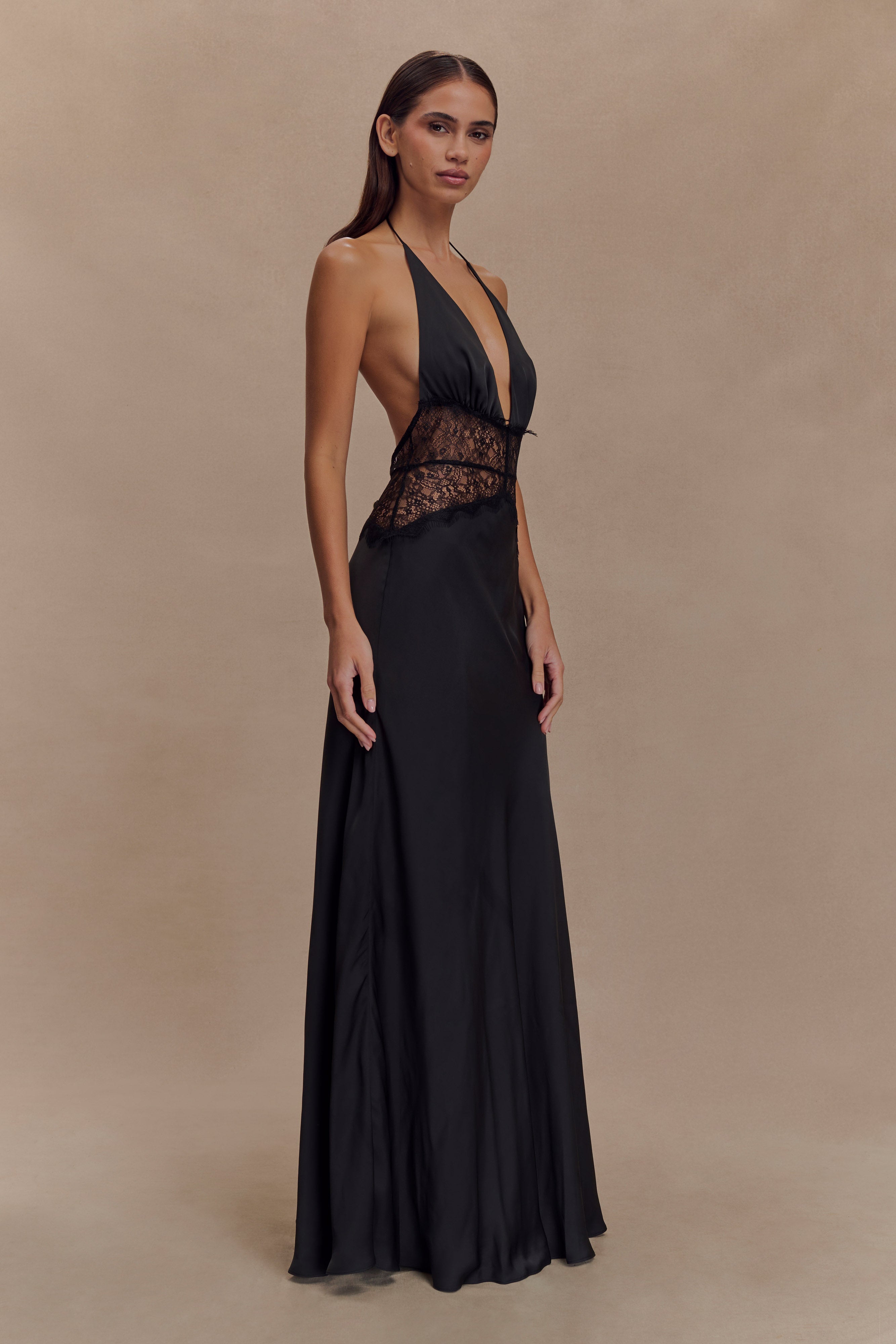 Andrea | Lace Satin Dress