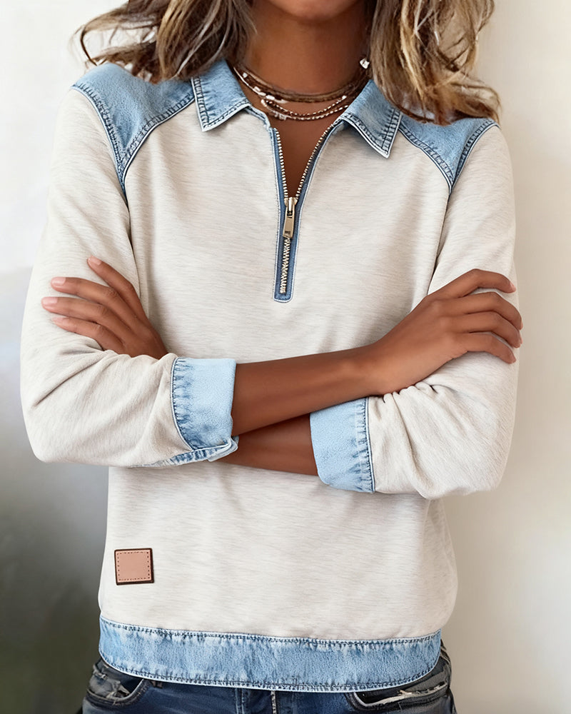 Ava | Revers Denim Top