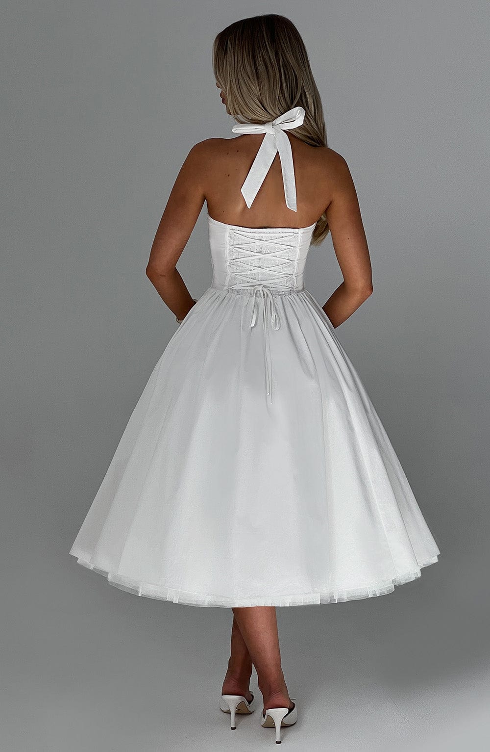 Monet | Lace-up Corset Midi Dress