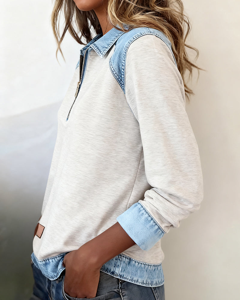 Ava | Revers Denim Top